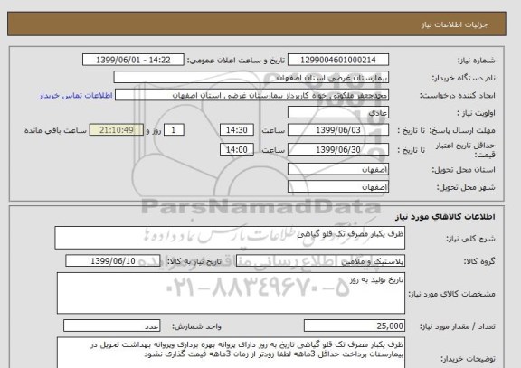 استعلام ظرف یکبار مصرف تک قلو گیاهی