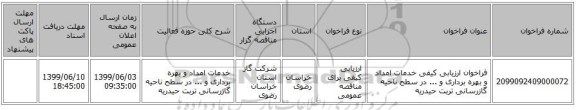 فراخوان ارزیابی کیفی خدمات امداد و بهره برداری و ... در سطح ناحیه گازرسانی تربت حیدریه