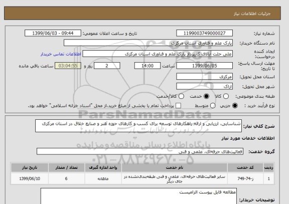 استعلام شناسایی، ارزیابی و ارائه راهکارهای توسعه برای کسب و کارهای حوزه هنر و صنایع خلاق در استان مرکزی 