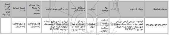 فراخوان ارزیابی کیفی ارزیابی کیفی طرح احداث سالن مسافری وبهسازی محوطه پایانه مرزی دوغارون 99/31/77