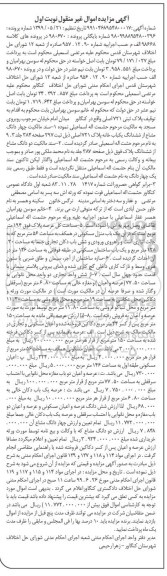 مزایده مزایده چهاردانگ مشاع از ششدانگ پلاک 194 مترمربع نوبت اول