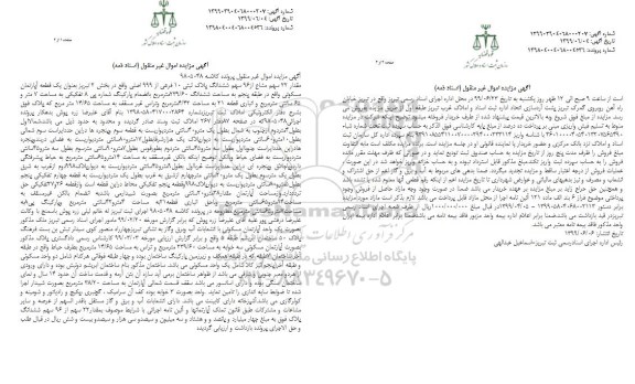 مزایده مزایده 22 سهم مشاع از 96 سهم پلاک