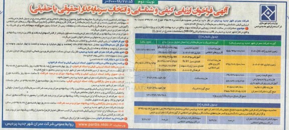 آگهی فراخوان ارزیابی ، فراخوان ارزیابی کیفی و شناسایی و انتخاب سرمایه گذار- نوبت دوم 