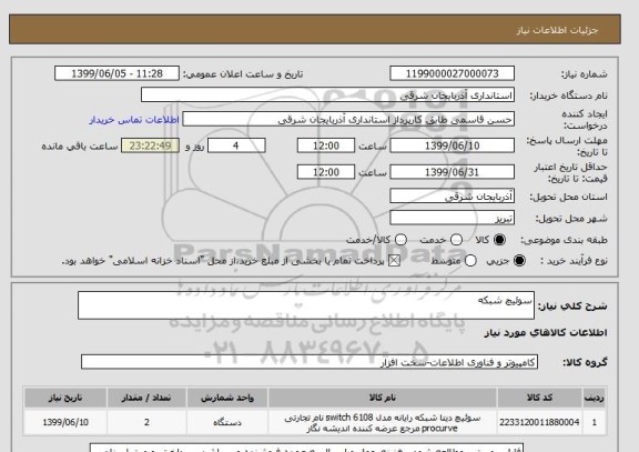استعلام سوئیچ شبکه