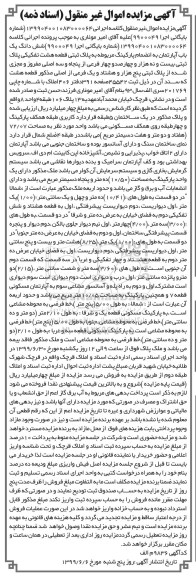 مزایده مزایده ششدانگ یکباب آپارتمان 72.07 مترمربع 