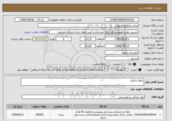 استعلام حلوا شکری