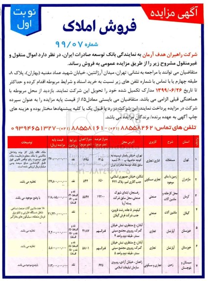 مزایده مزایده فروش ملک کاربری اداری و صنعتی و تجاری