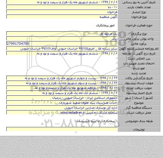 احداث هنرستان بنیاد علوی شهید  شهریاری