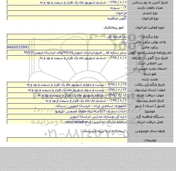 احداث دبستان ۲کلاسه بنیاد علوی  مصعبی -کرمیو