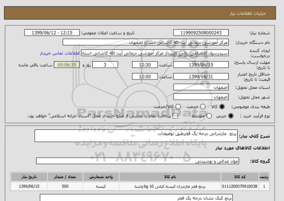 استعلام برنج  مازندرانی درجه یک فجرطبق توضیحات 