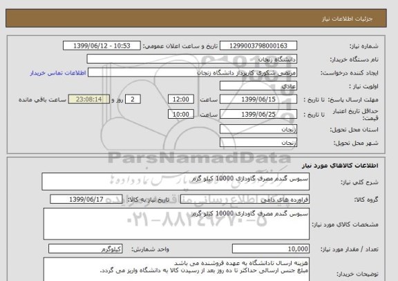 استعلام سبوس گندم مصرف گاوداری 10000 کیلو گرم