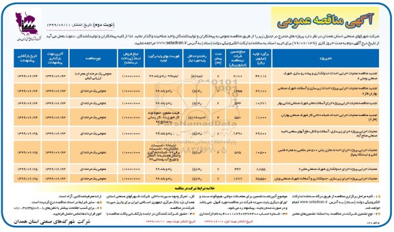 مناقصه ، مناقصه عملیات اجرایی احداث جدولگذاری و پیاده روسازی شهرک... نوبت دوم 