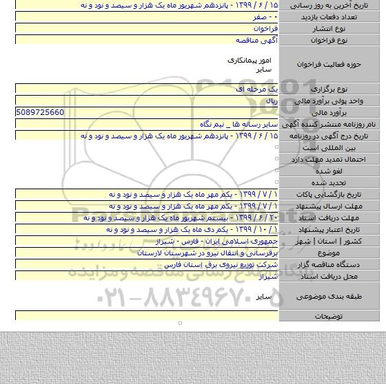 برقرسانی و انتقال نیرو در شهرستان لارستان