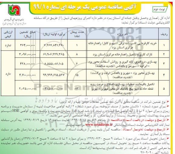 مناقصه, مناقصه واگذاری امور پشتیبانی در خصوص پیشگیری و کنترل و تخلفات شهری... 