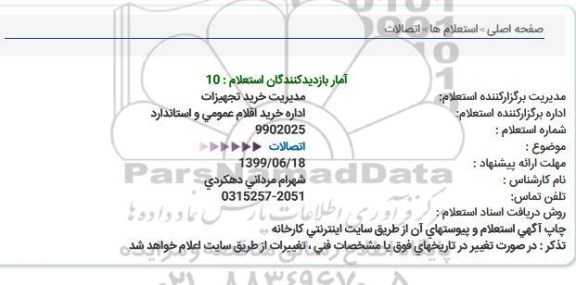 استعلام, استعلام اتصالات