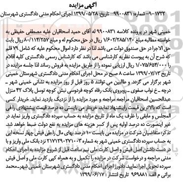 مزایده مزایده اموال شامل 79 قلم