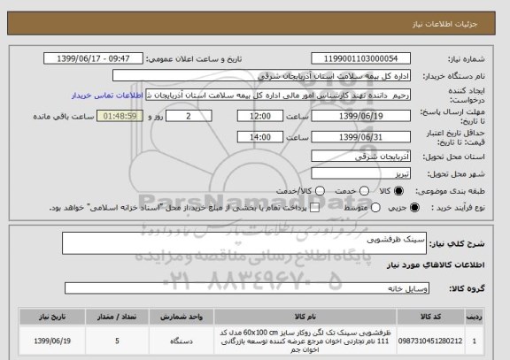 استعلام سینک ظرفشویی