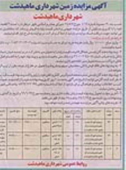 آگهی مزایده مزایده تعداد 3 قطعه زمین با کاربری مسکونی 