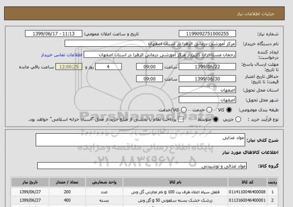 استعلام مواد غذایی 