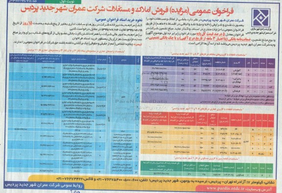 مزایده،مزایده فروش املاک و مستغلات کاربری اموزشی و مسکونی نوبت اول