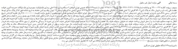 مزایده،مزایده  فروش ملک به پلاک ثبتی38607فرعی از2 اصلی قطعه یک تفکیکی مفروزومجزی شده از16234و16235 فرعی ازاصلی 