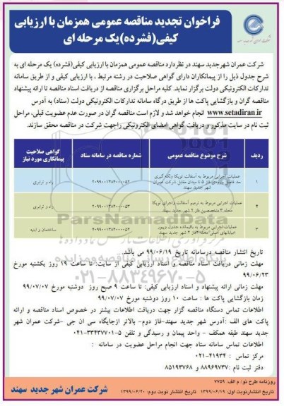مناقصه عملیات اجرایی مربوط بهَ آسفالت توپکا و...