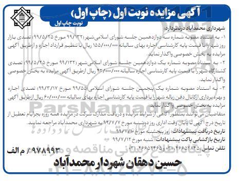 مزایده ، مزایده واگذاری تصدی بازار روز...
