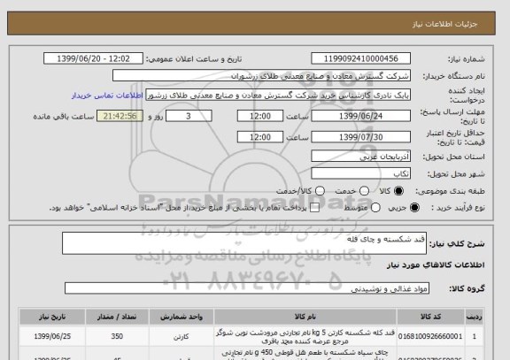 استعلام قند شکسته و چای فله