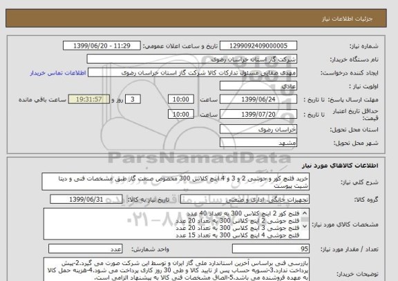 استعلام خرید فلنج کور و جوشی 2 و 3 و 4 اینچ کلاس 300 مخصوص صنعت گاز طبق مشخصات فنی و دیتا شیت پیوست