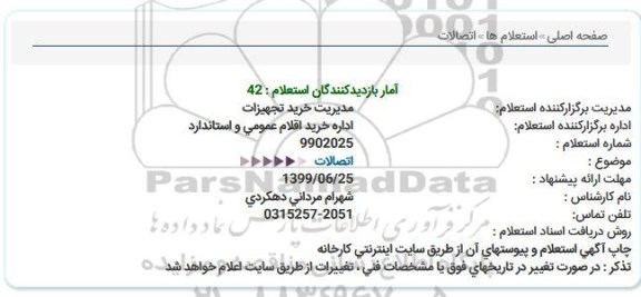 استعلام, استعلام اتصالات