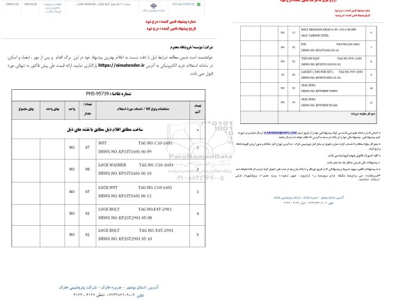 استعلام , استعلام ساخت 11 قلم انواع lock washer lock nut