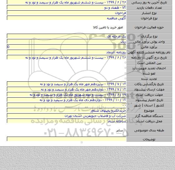 خریدالکترو پمپهای  شناور
