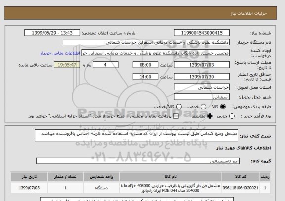 استعلام مشعل ومنع کنداس طبق لیست پیوست از ایران کد مشابه استفاده شده هزینه اجناس بافروشنده میباشد 