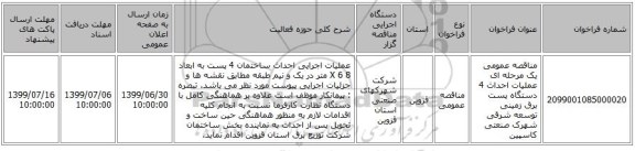 مناقصه عمومی یک مرحله ای عملیات احداث 4 دستگاه پست برق زمینی توسعه شرقی شهرک صنعتی کاسپین