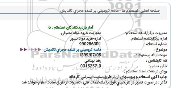 استعلام, استعلام ماسه کرومیتی پر کننده 
