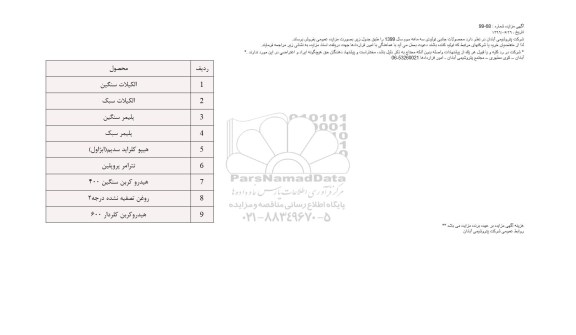 مزایده ، مزایده فروش  الکیلات سنگین و ...