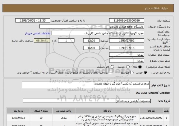 استعلام مایع ظرفشویی/وایکتس/جرم گیر و لیوان کاغذی