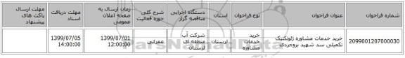 خرید خدمات مشاوره ژئوتکنیک تکمیلی سد شهید بروجردی