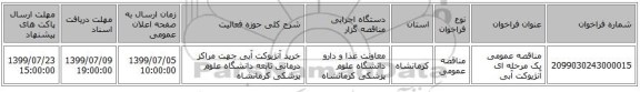 مناقصه عمومی یک مرحله ای آنژیوکت آبی
