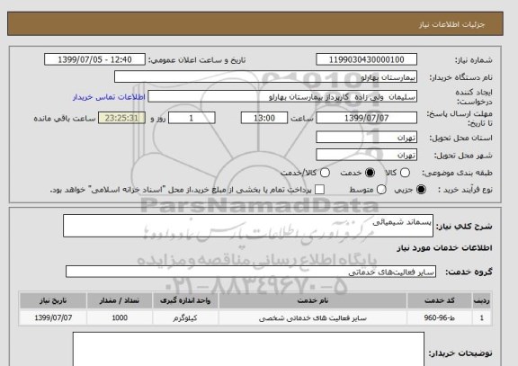 استعلام پسماند شیمیائی