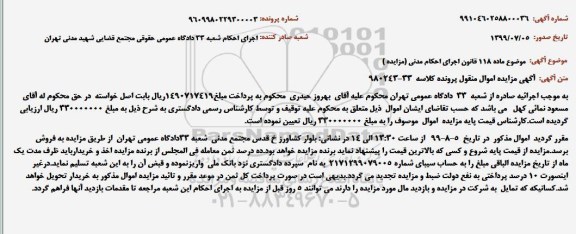 مزایده مزایده اموال
