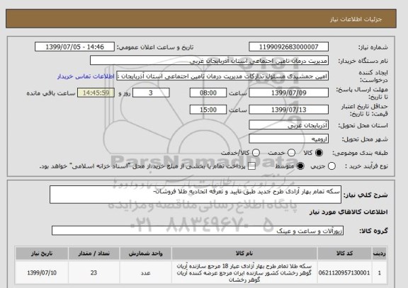 استعلام سکه تمام بهار آزادی طرح جدید طبق تایید و تعرفه اتحادیه طلا فروشان-