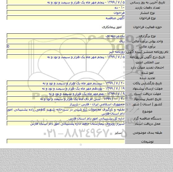 تخلیه و بارگیری محمولات ژرو تئینی در سردخانه شهید کاظمی زاده پشتیبانی امور دام استان فارس
