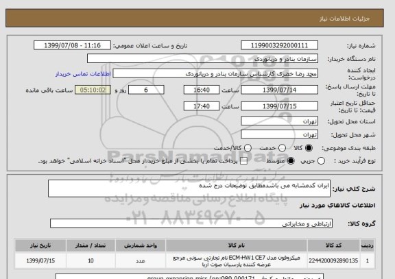 استعلام ایران کدمشابه می باشدمطابق توضیحات درج شده
