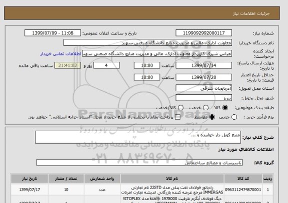 استعلام منبع کویل دار خوابیده و ...