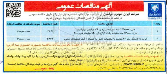 مناقصه عمومی, مناقصه سنباده ستاره ای