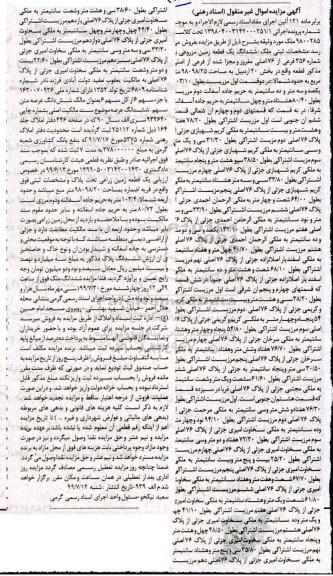 مزایده ,مزایده ششدانگ یک قطعه زمین مزروعی 356 فرعی
