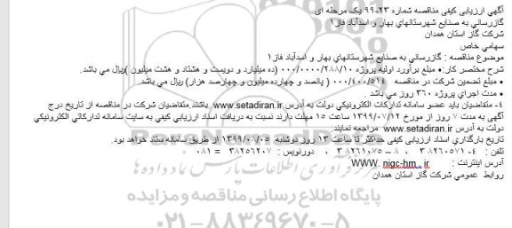 ارزیابی کیفی گازرسانی به صنایع شهرستانهای 