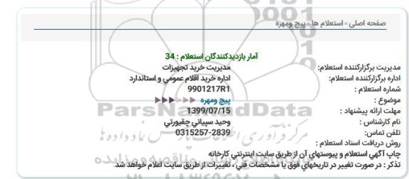استعلام، استعلام پیچ و مهره 