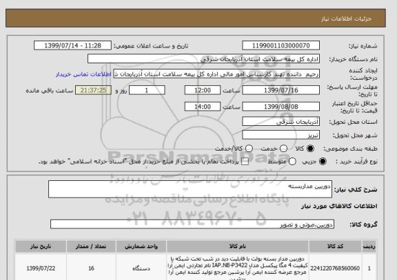 استعلام دوربین مداربسته